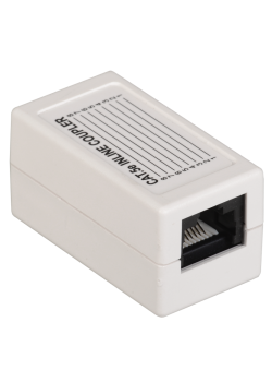 Проходной адаптер кат.5E UTP, тип RJ45-RJ45 (8P8C), белый