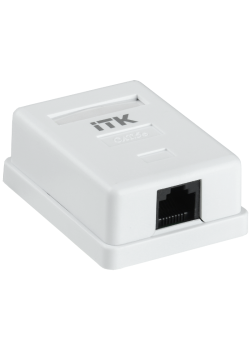 Настенная информационная розетка RJ45 8P8C, кат.5Е, UTP, 1-порт, белая