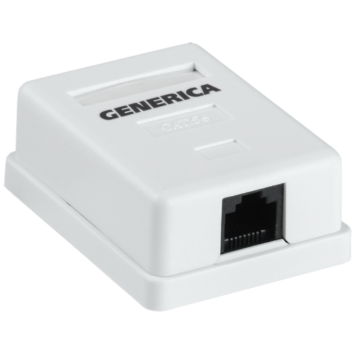 Розетка инф. настенная RJ45 кат. 5Е UTP 1 порт GENERICA