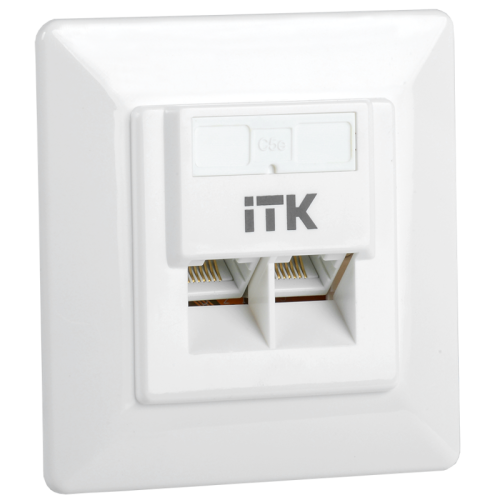 ITK Внутренняя инф. розетка RJ45 кат. 5Е UTP 2 порта
