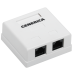 Настенная информационная розетка RJ45 8P8C, кат.5Е UTP, 2-порта, белая