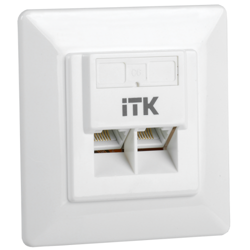ITK Внутренняя инф. розетка RJ45 кат. 6 UTP 2 порта