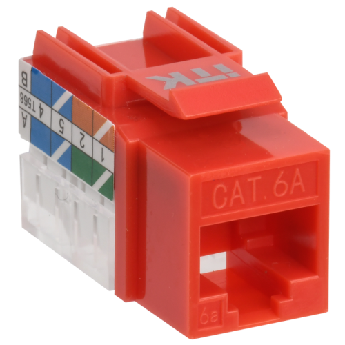 ITK Модуль Keystone Jack кат.6A UTP 110 IDC 90град красный