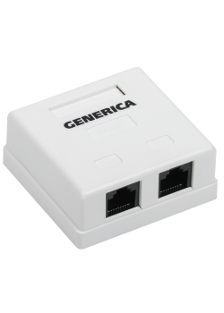 Розетка инф. настенная RJ45 кат. 5Е UTP 2 порта GENERICA