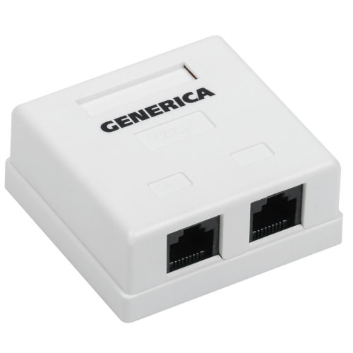 Розетка инф. настенная RJ45 кат. 5Е UTP 2 порта GENERICA