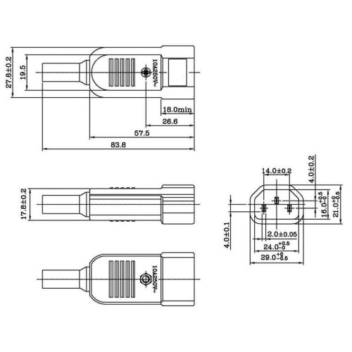 Вилка Hyperline CON-IEC320C14 черный Вилка Hyperline CON-IEC320C14 черный