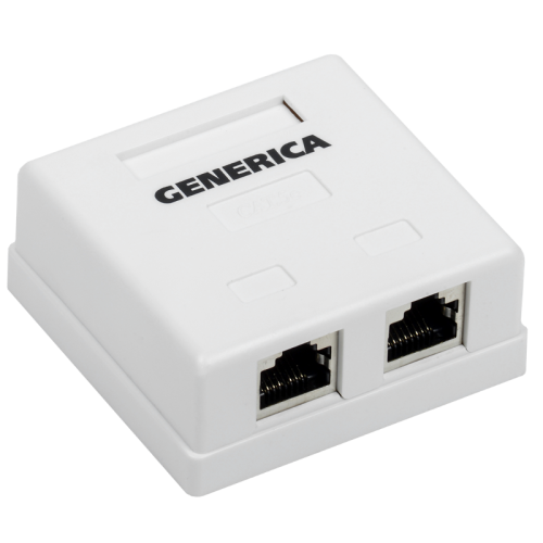 Настенная инф. розетка RJ45 кат. 5E FTP 2-порт