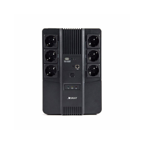 452 SKAT-UPS 800 AI ИБП 800 ВА/480 Вт, Диапазон входного напряжения: 170 - 270 В 1АКБ 9Ач внутр. меандр. стаб-ция напр-я., Выходные разъёмы: Schuko – 3 шт. (с питание от АКБ), Schuko – 3 шт. (фильтрация)