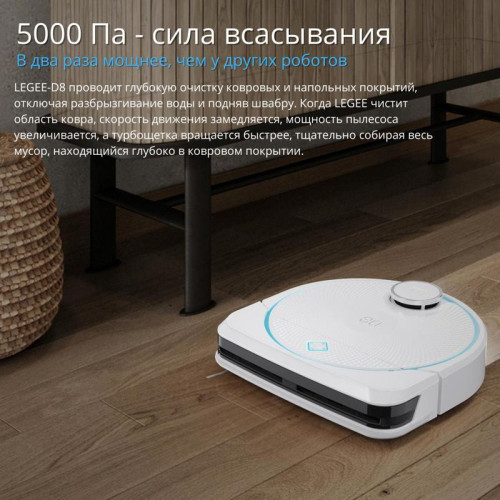 Пылесос-робот/ Пылесос-робот Hobot Legee D8 белый/бирюзовый