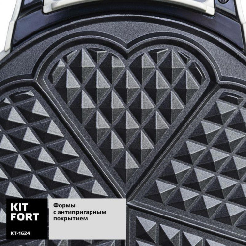 Вафельница Kitfort КТ-1624 1000Вт белый Вафельница Kitfort КТ-1624 1000Вт белый