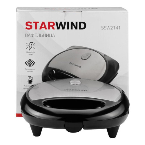 Вафельница Starwind SSW2141 750Вт черный
