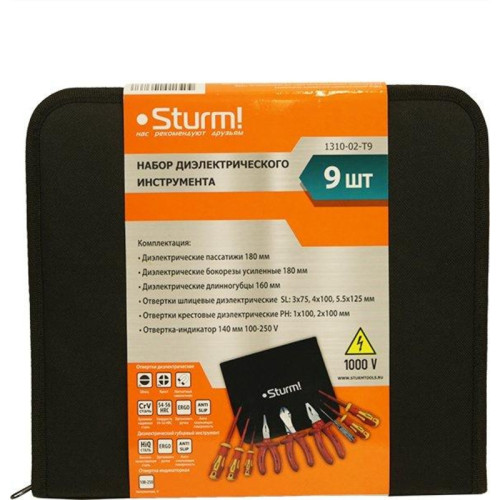 Набор инструментов Sturm! 1310-02-T9 9 предметов диэлектр.покр. Набор инструментов Sturm! 1310-02-T9 9 предметов диэлектр.покр.