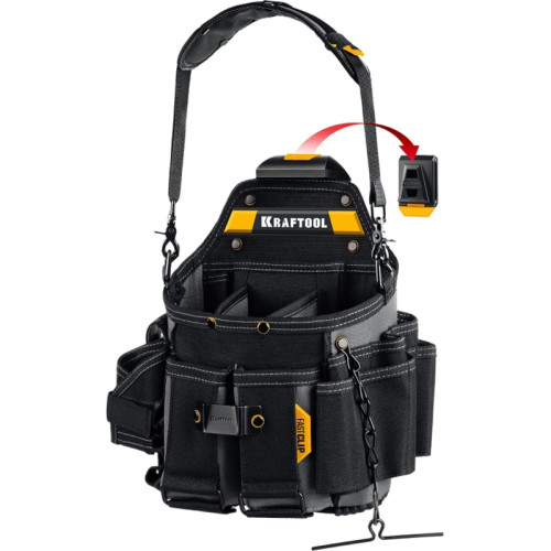 Сумка для инструментов Kraftool KPB-23 23карм. черный/желтый (38766)