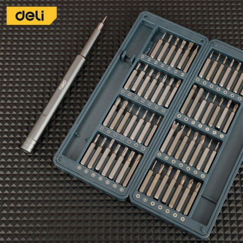 Набор прецизионных отверток Deli DL241057 (отвертка + 56 бит), сталь S2 + Cr-V