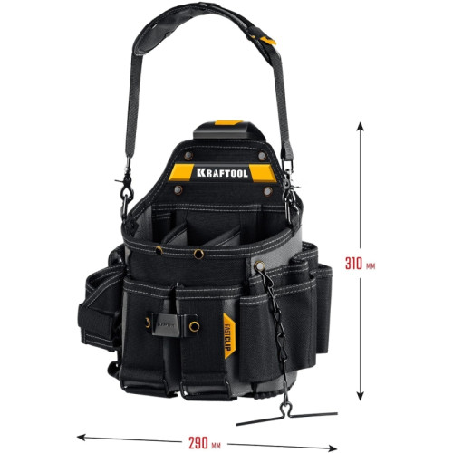 Сумка для инструментов Kraftool KPB-23 23карм. черный/желтый (38766)