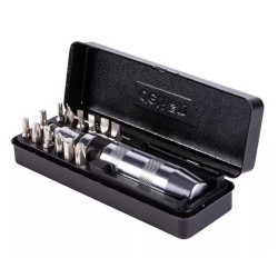 Ударно-поворотная отвертка с набором бит 13 шт Deli DL8901 (PH1, PH2x2, PH3, PH4, SL5, SL6, SL8, SL9, H4, H5, H6, H8), Cr-V, пласт. кейс