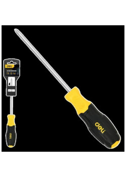 Крестовая отвертка Deli DL633150N PH0x150мм сталь Cr-V, двухкомпонентная прорезиненная рукоять