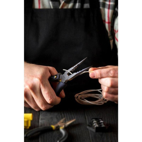 Длинногубцы Deli Home Series Black HT2106 160мм, эксклюзивный дизайн, рукоятка из высококачественного софттач пластика Длинногубцы Deli Home Series Black HT2106 160мм, эксклюзивный дизайн, рукоятка из высококачественного софттач пластика
