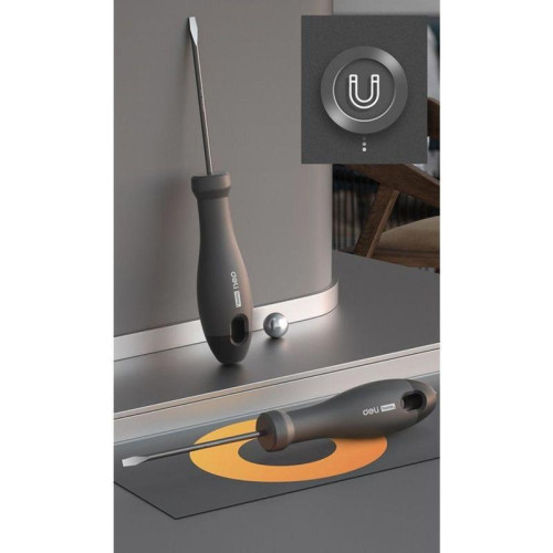 Шлицевая отвёртка Home Series Black Deli HT1105 5x100мм Эксклюзивный дизайн, рукоятка из высококачественного софттач пластик Шлицевая отвёртка Home Series Black Deli HT1105 5x100мм Эксклюзивный дизайн, рукоятка из высококачественного софттач пластик