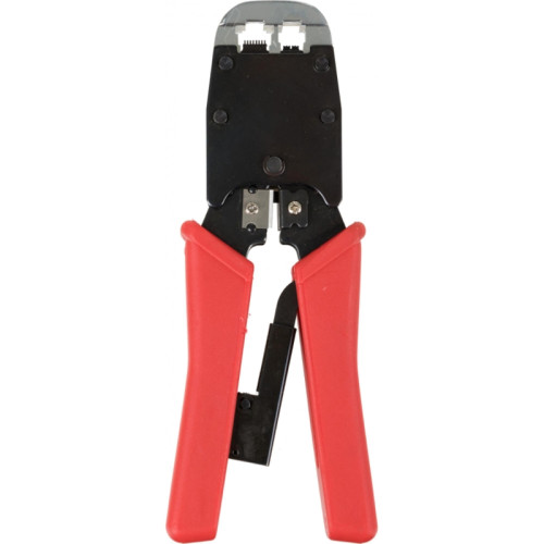 Инструмент обжимной для RJ45, RJ12, RJ11 с храповым мех. и вертикальным положением обжима, сине-оранжевый