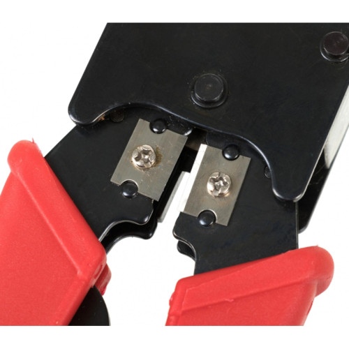 Инструмент обжимной для RJ45, RJ12, RJ11 с храповым мех. и вертикальным положением обжима, сине-оранжевый
