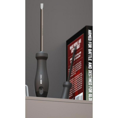 Двухсторонняя отвертка Home Series Black Deli HT1055 SL5+PH1, длина жала 100мм, эксклюзивный дизайн, рукоятка из высококачественного софттач пластика