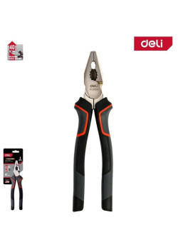Комбинированные плоскогубцы Deli DL0005 200мм, Cr-V, эксцентриковый шарнир, антикоррозийное покрытие, трехкомпонентная прорезиненная рукоять