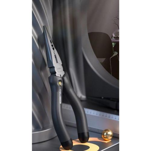 Длинногубцы Deli Home Series Black HT2106 160мм, эксклюзивный дизайн, рукоятка из высококачественного софттач пластика Длинногубцы Deli Home Series Black HT2106 160мм, эксклюзивный дизайн, рукоятка из высококачественного софттач пластика