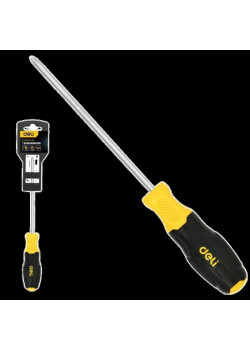 Отвертка Pozidriv Deli DL631003P PZ3x150мм сталь Cr-V, двухкомпонентная прорезиненная рукоять