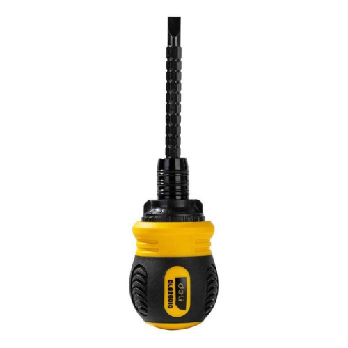 Двухсторонняя отвертка с трещеткой Deli DL626010 PH2+SL6x85мм, сталь CrV, длина: 95-140 мм, диаметр хвостовика 6,3мм. Двухсторонняя отвертка с трещеткой Deli DL626010 PH2+SL6x85мм, сталь CrV, длина: 95-140 мм, диаметр хвостовика 6,3мм.