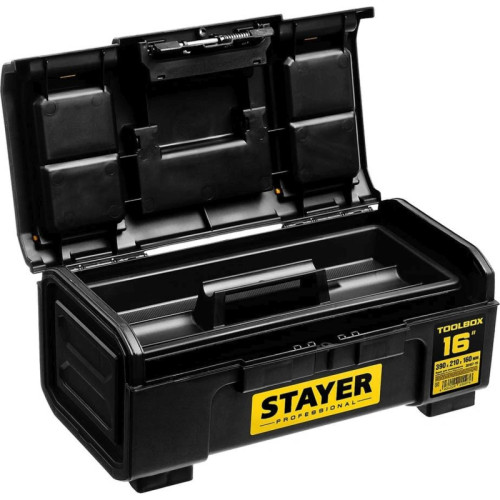 Ящик для инструментов Stayer Professional 38167-16 13л 1отд. черный/желтый