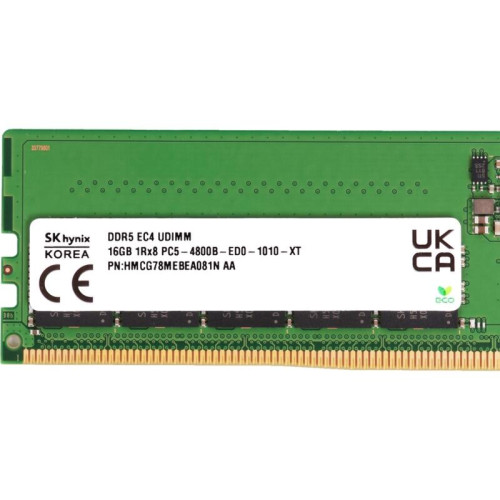 Память оперативная/ Hynix 16GB 4800MHz DDR5 UDIMM ECC