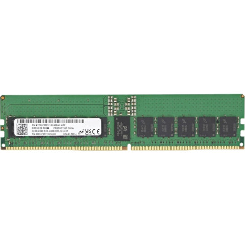 Память оперативная/ Micron 32GB DDR5 4800MT/s CL40 ECC Registered DIMM 288pin Память оперативная/ Micron 32GB DDR5 4800MT/s CL40 ECC Registered DIMM 288pin
