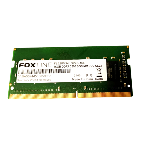 Память оперативная/ Foxline SODIMM 16GB 3200 DDR4 ECC CL22 (1Gb*16)