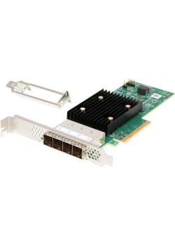 Контроллер/ Broadcom 9500-16e HBA, Low Profile Bracket, FH (attached), PCIe Gen4 x8 LP, Tri-Mode SAS/SATA/NVMe 12G HBA, 16port(4*ext SFF8644), SAS3816