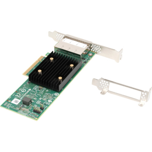 Контроллер/ Broadcom 9500-16e HBA, Low Profile Bracket, FH (attached), PCIe Gen4 x8 LP, Tri-Mode SAS/SATA/NVMe 12G HBA, 16port(4*ext SFF8644), SAS3816