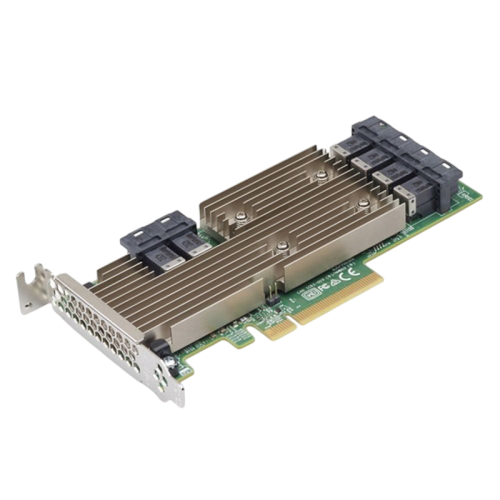 Broadcom HBA-адаптер Broadcom 9305-24i SGL (05-25699-00 / 03-25699-02007) PCIe 3.0 x8 LP, SAS/SATA 12G HBA, 24port(6*int SFF8643), 3224 IOC/ LSI SAS 9305-24i SGL 24-Port Int, 12Gb/s SATA+SAS, PCIe3,0 HBA