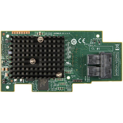 Плата контроллера RAID-массива/ Intel Integrated RAID Module RMS3CC080, with dual core LSI3108 ROC, 12 Gb/s, 8 internal port SAS 3.0 mezzanine card, RAID levels 0,1,5,6,10.50.60, PCIe x8 Gen3, optional Maintenance Free Backup Unit (AXXRMFBU5). no cables