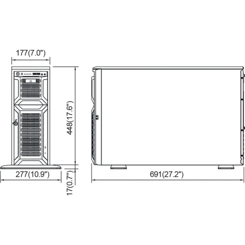 Серверный корпус/ 4U, ATX /E-ATX, Tower,8x3.5 Серверный корпус/ 4U, ATX /E-ATX, Tower,8x3.5