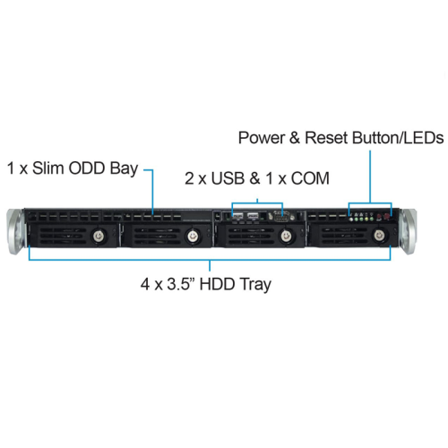 Серверный корпус/ 1U rackmount , ATX, Micro-ATX and Mini-ITX mb, 4*3.5 Серверный корпус/ 1U rackmount , ATX, Micro-ATX and Mini-ITX mb, 4*3.5