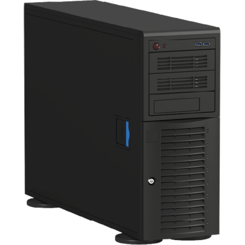 Серверный корпус/ 4U/Tower Workstation, Mini ITX, Micro ATX, ATX, E ATX MB support, 8xFHFL exp slot (4 double-width GPU),  8x3.5''HS SATA/SAS, 12Gb/s BP, 3x5.25