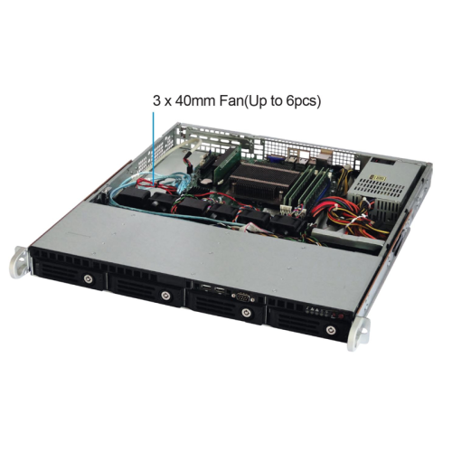 Серверный корпус/ 1U rackmount , ATX, Micro-ATX and Mini-ITX mb,  4*3.5