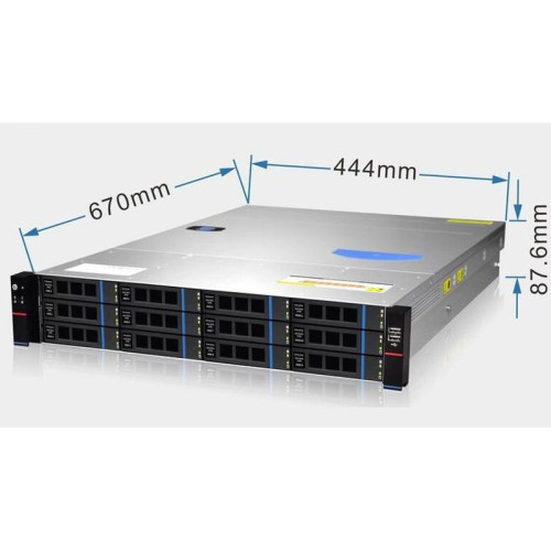 Серверный корпус/ Gooxi RMC2112-670-HS-NV-D 2U 12bay chassis  SAS/SATA/NVME backplane rear 2*2.5