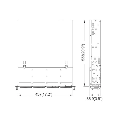 Серверный корпус/ CS-R25 with 12G HDD BP and 550w RPS