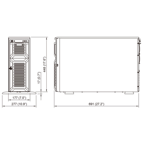 Серверный корпус/ 4U, ATX /E-ATX, Tower,8x3.5