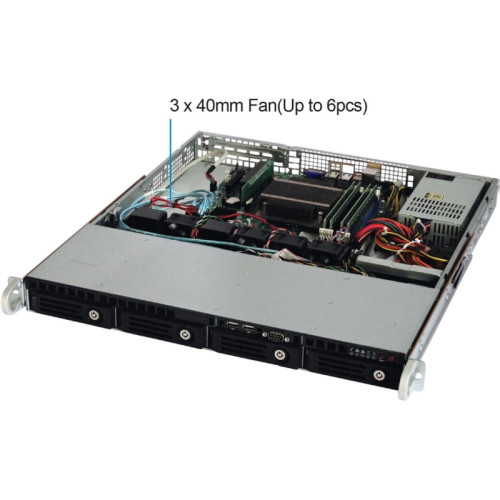 Серверный корпус/ 1U chassis; Mini-ITX, Micro-ATX, ATX MBs; 4 x 3.5