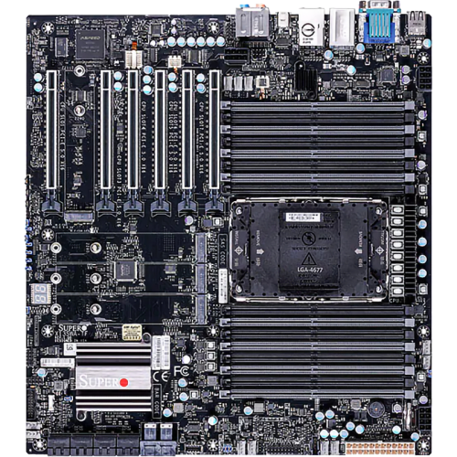 Системная плата/ MB Supermicro X13SWA-TF-B, E-ATX,  1x LGA-4677 (W-3400, W-2400, W-3500, W-2500 series), Intel® W790, 16x ECC DDR5 RDIMM/LRDIMM, 8x SATA 3, 2x U.2 PCIe 3.0, 6x PCIe 5.0 x16 slots, 4x M.2 PCIe 5.0 x4 slots (M-key 2280/22110), 1x 10GbE RJ45,