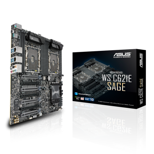 Материнская плата/ MB ASUS WS C621E SAGE INTEL C621 2xLGA3647, 12xDDR4(768GB), VGA, 7xPCIe 3.0x16, 2xLAN, 10xSATA 6Gb/s, 1xM.2, 6xUSB 3.1, 4xUSB 2.0, 1xPS/2, EEB