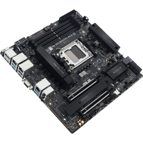 Материнская плата ASUS PRO WS B850M-ACE SE AM5 mATX 4xDDR5 2xPCIEx16 2xM.2 2хUSB-C DP HDMI VGA 10GLAN 2.5GLAN