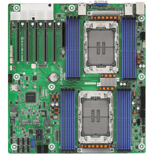Материнская плата/ ASRock GNR2D16-2T, EEB like, 2x LGA 4710 Intel Xeon 6700P-series/ 6500P-series/ 6700E-series, 16x DDR5 RDIMM, MRDIMM, 5x PCIe5.0 / CXL2.0 x16, 1x PCIe5.0 / CXL2.0 x8, 1x MCIO (PCIe5.0 / CXL2.0 x8), 2x M.2 (PCIe5.0 x2), up to 8 SATA 6Gb/